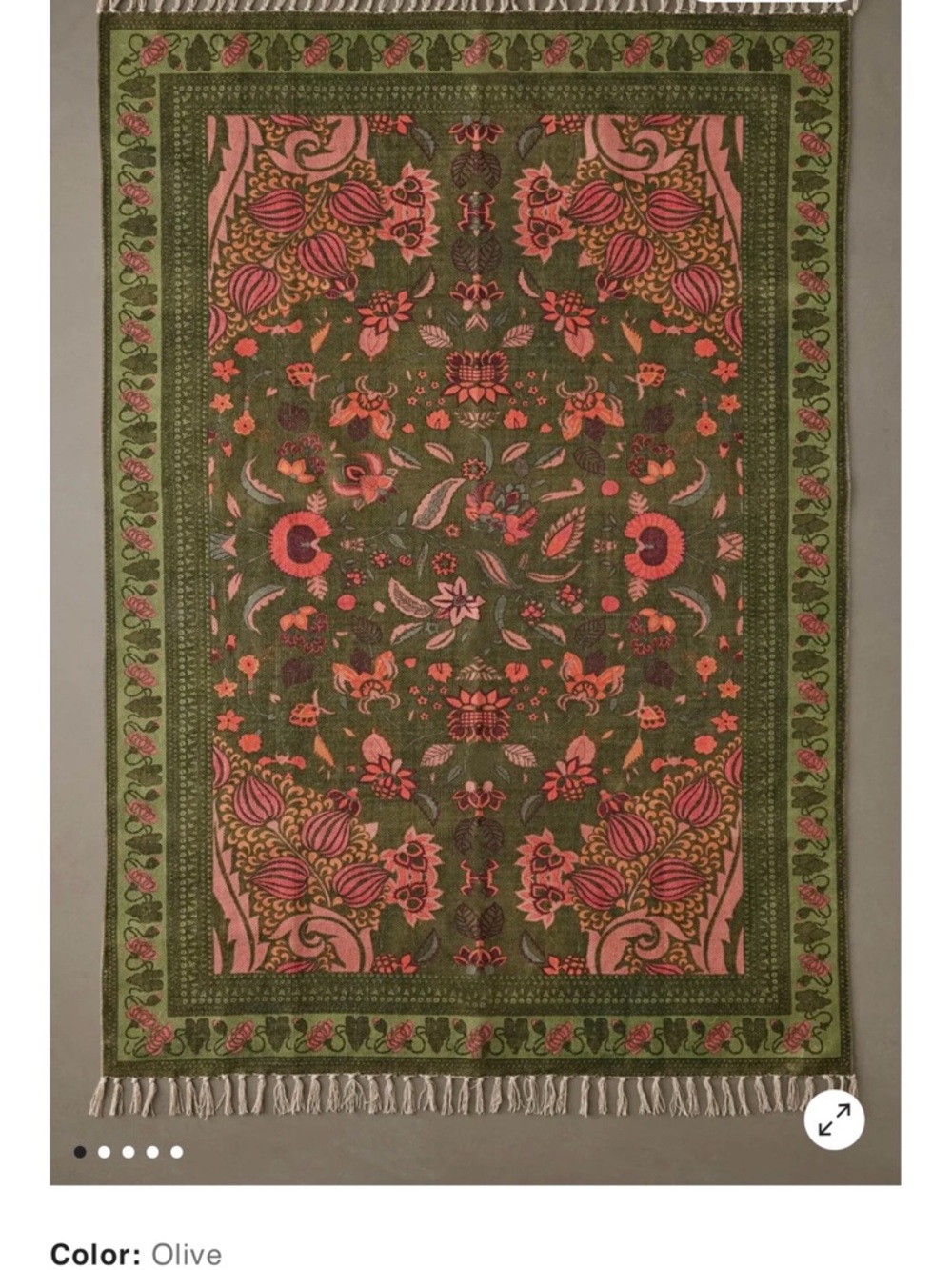 Urban Outfitters Olive Art Deco 5x7 Rug